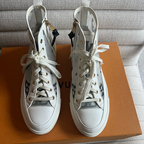 Authentic Women's Louis Vuitton Stellar high top sneakers Sz 39.5 (9.5) - Picture 4 of 9
